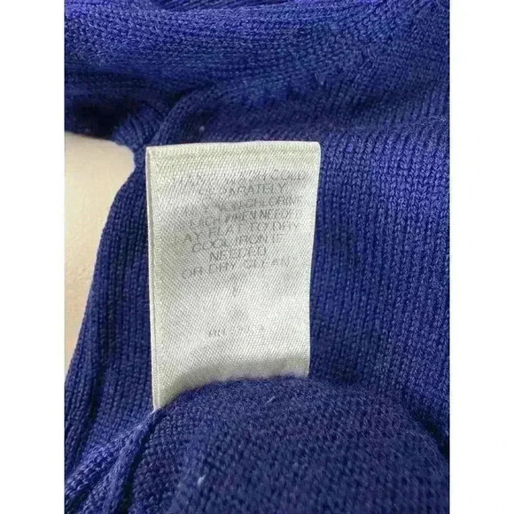 Extra Fine Merino Wool V Neck Sweater Blue Mens Size L Classic Preppy Turnbury - Picture 10 of 10